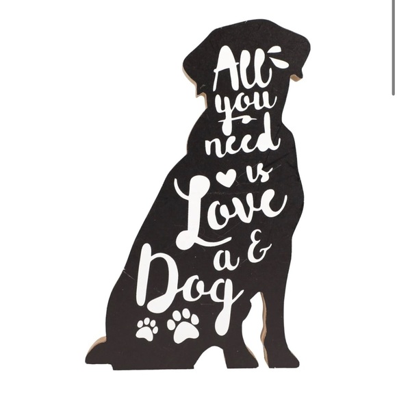 2‎ pack Adorable Tabletop office desktop white dog & black Cat Plaque new - Picture 4 of 5